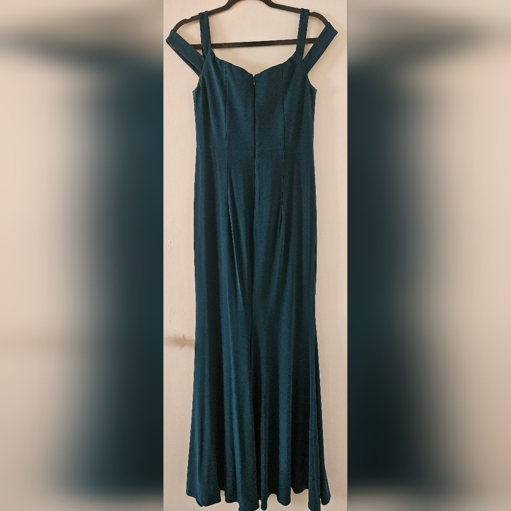 Blue green evening gown
